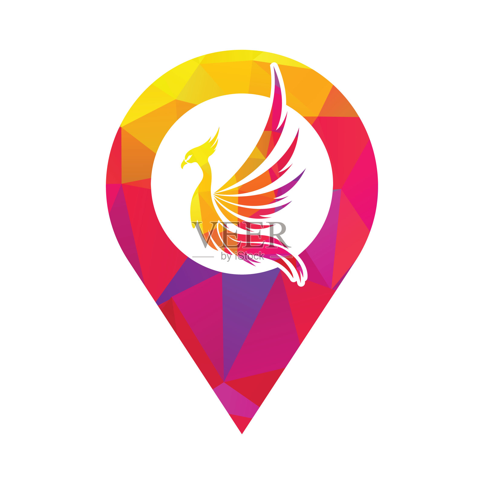 凤凰飞的标志。插画图片素材