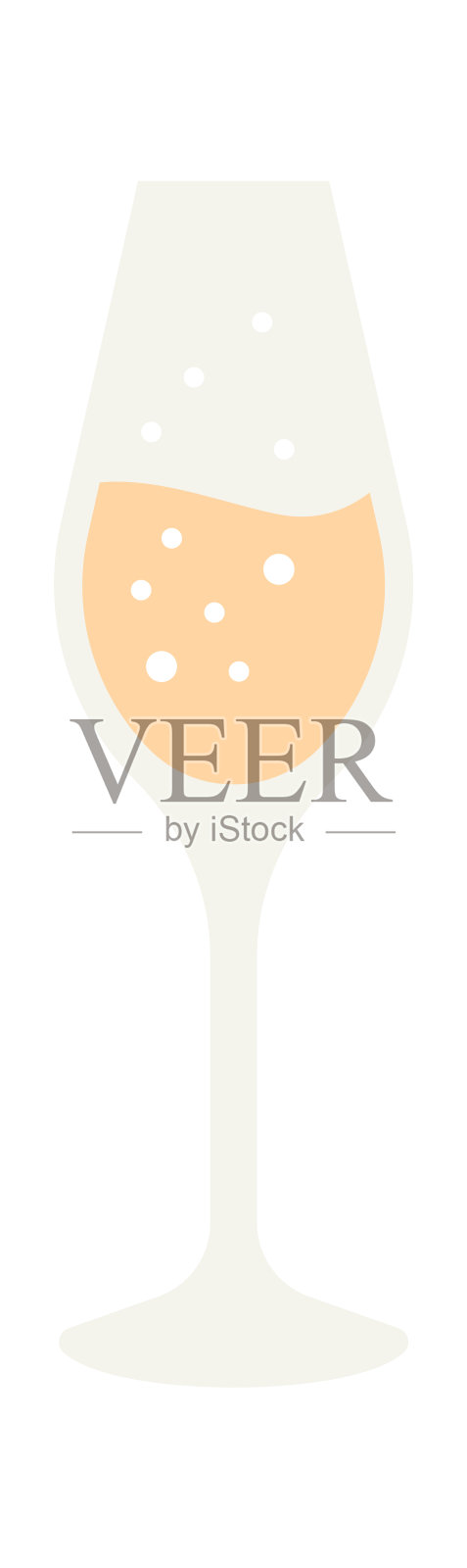 婚礼用的香槟杯。矢量图插画图片素材