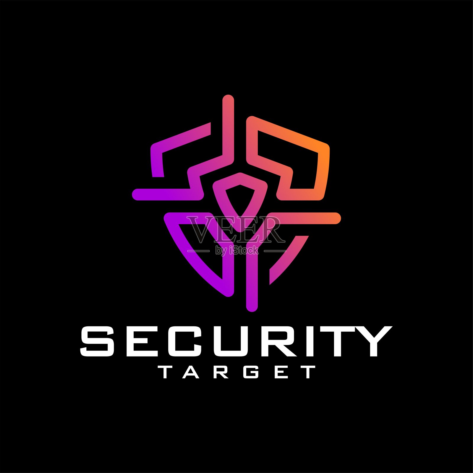 目标安防科技标志设计插画图片素材