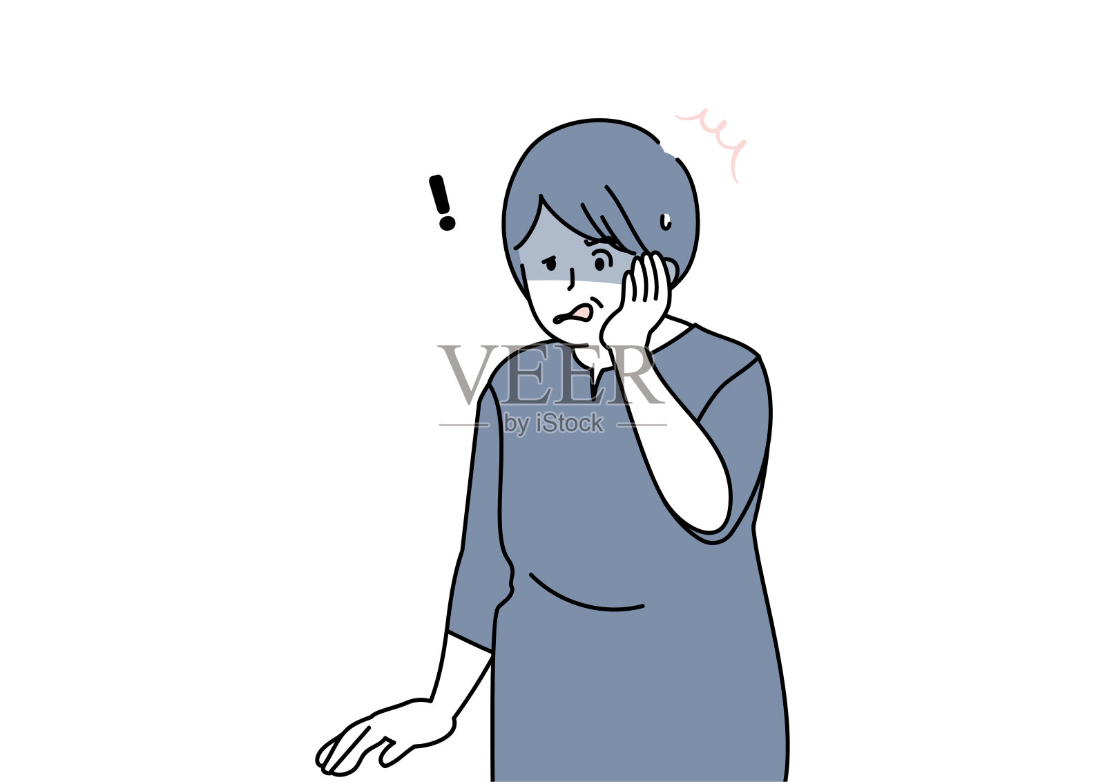 面瘫长者插画图片素材