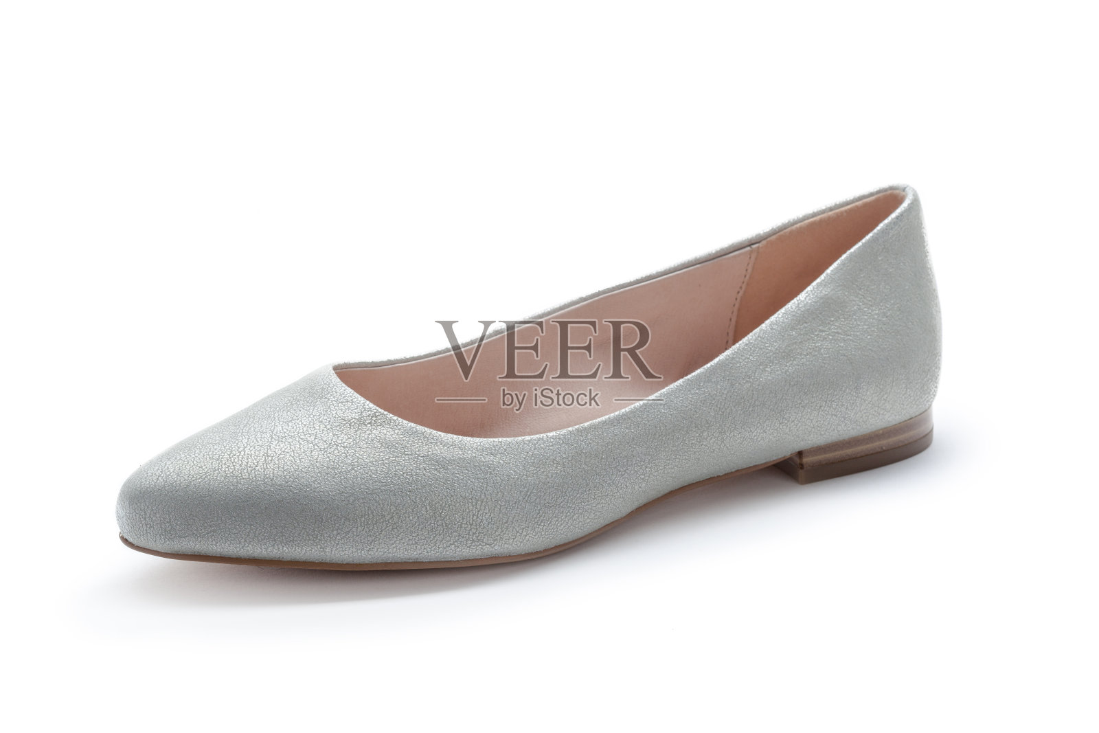 女性夏季平底鞋孤立在白色背景照片摄影图片