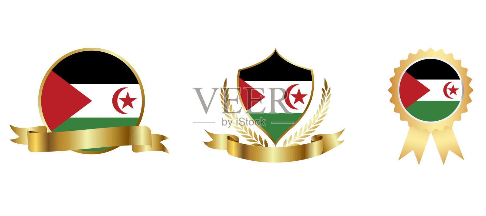 西撒哈拉的旗帜是国家的象征插画图片素材