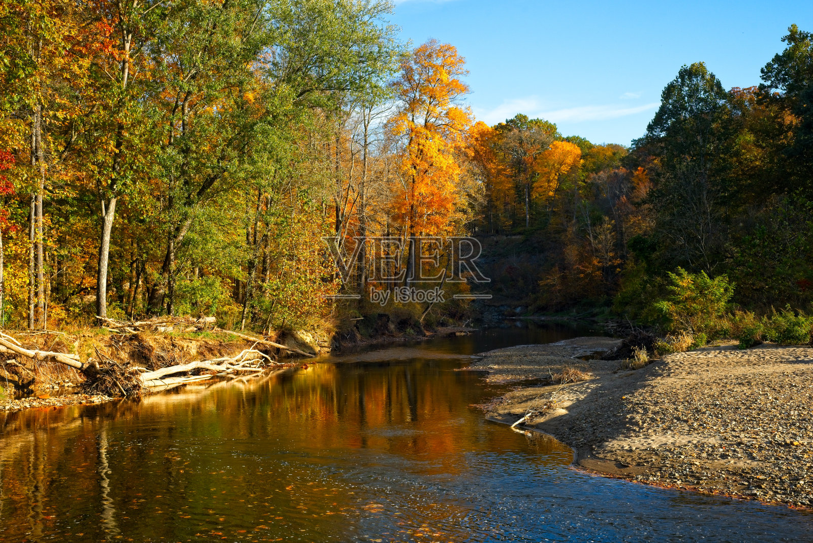 俄亥俄河上的秋天照片摄影图片