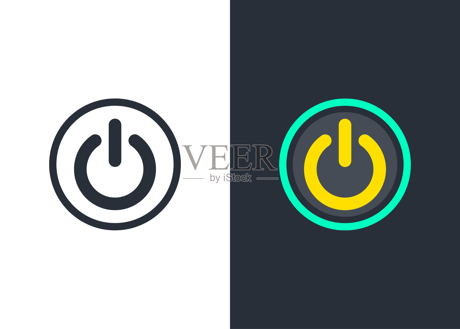 关机,关机图标矢量,在时髦的扁平风格隔离在白色背景。关闭图标图像,关闭图标说明。图标按钮开关。图标素材