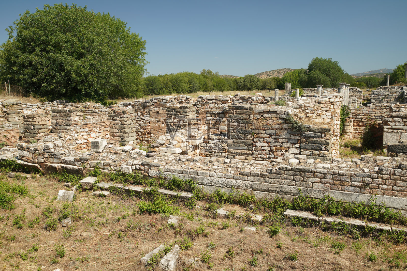 土耳其艾丁的Aphrodisias古城中庭屋照片摄影图片