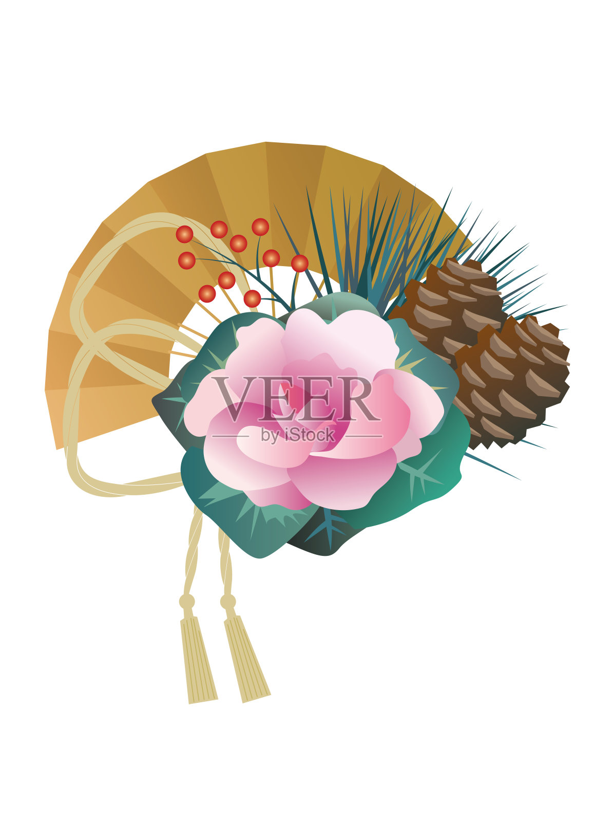 元旦装饰花植物自然插画图片素材