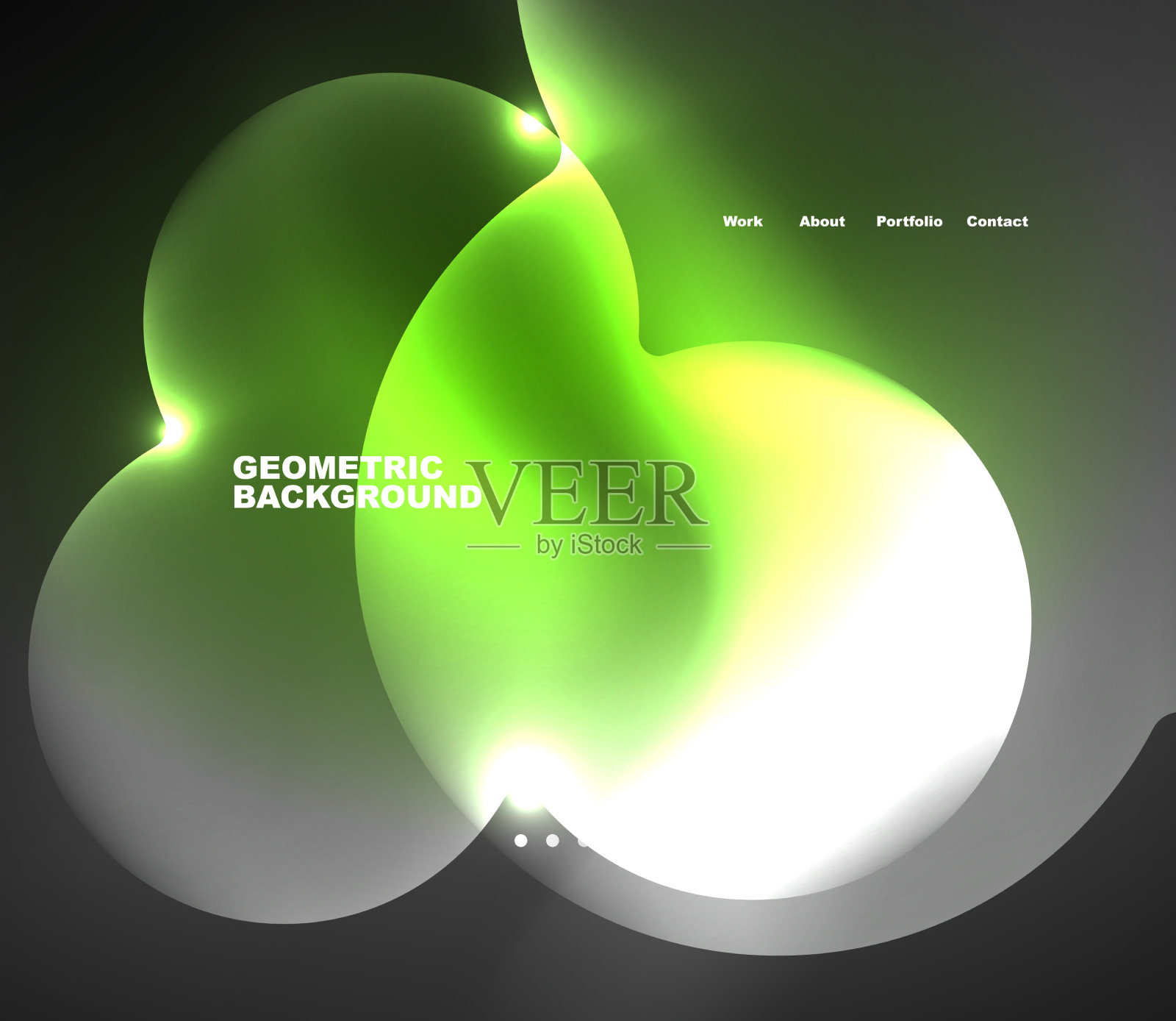 霓虹发光的气泡环绕着神奇的能量空间插画图片素材