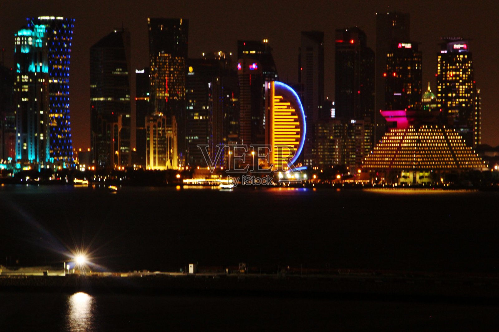 卡塔尔多哈天际线照片摄影图片