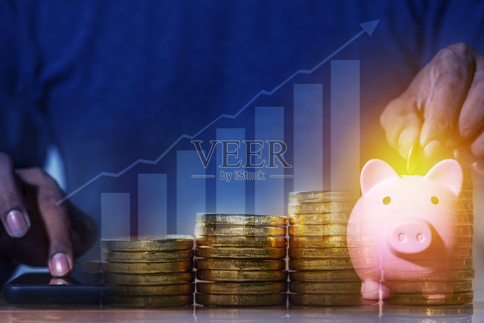 投资者在线储蓄概念照片摄影图片