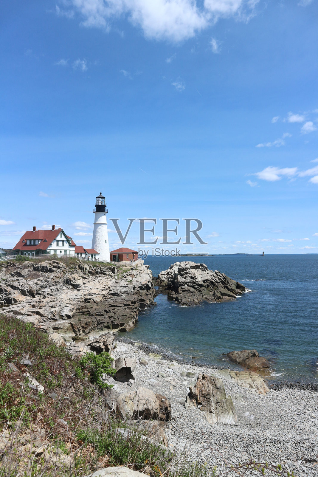 波特兰海德灯塔在海上照片摄影图片