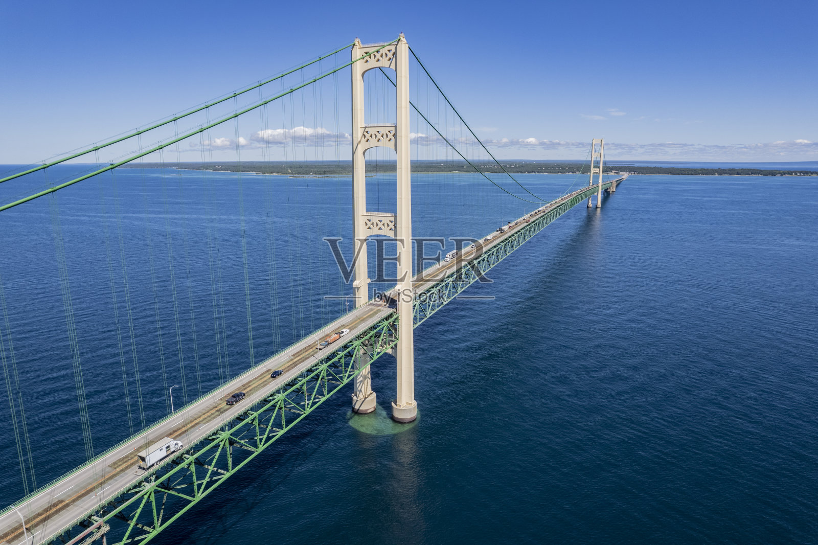 Mackinac桥,美国密歇根州照片摄影图片