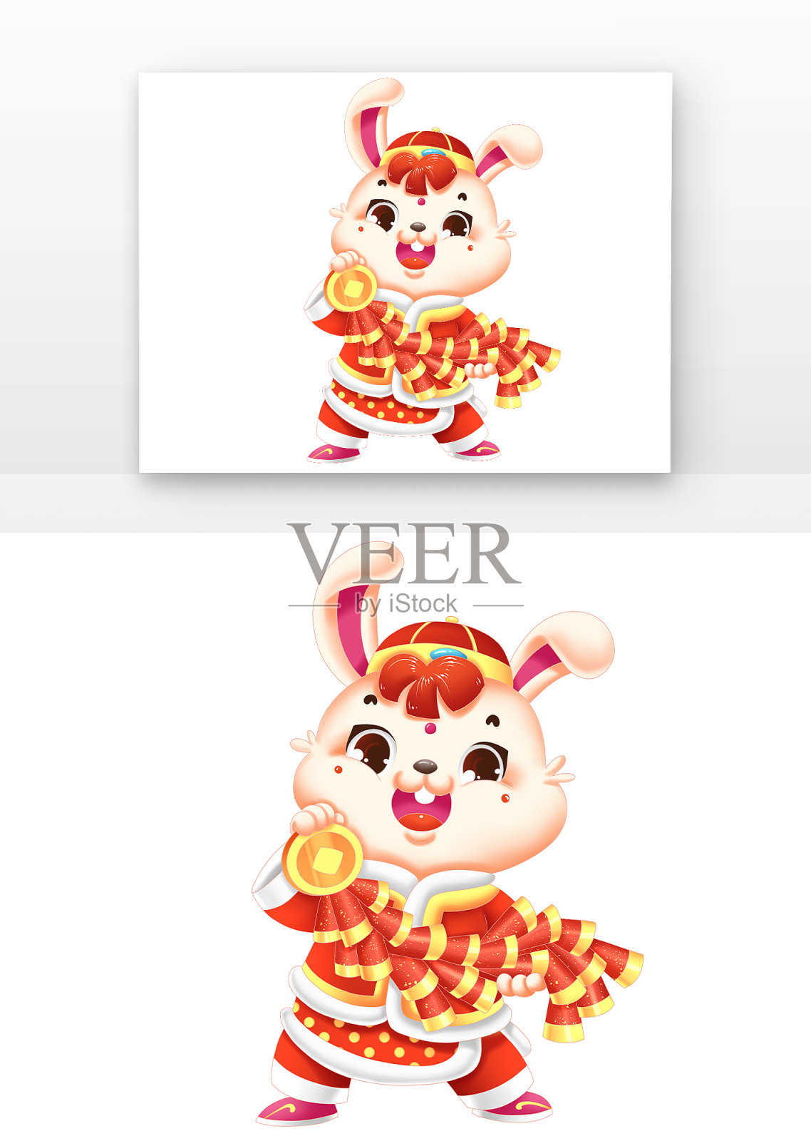 兔子兔年放鞭炮装饰喜庆春节新年新春生肖设计元素图片