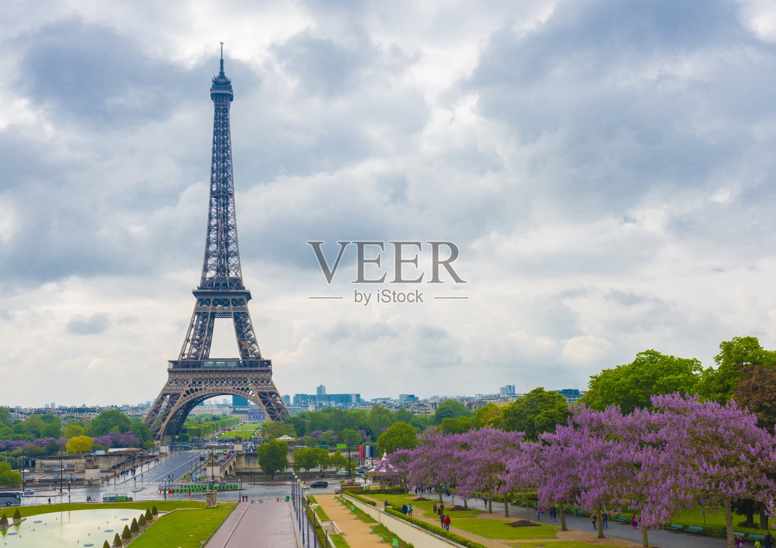 法国巴黎的埃菲尔铁塔。照片摄影图片