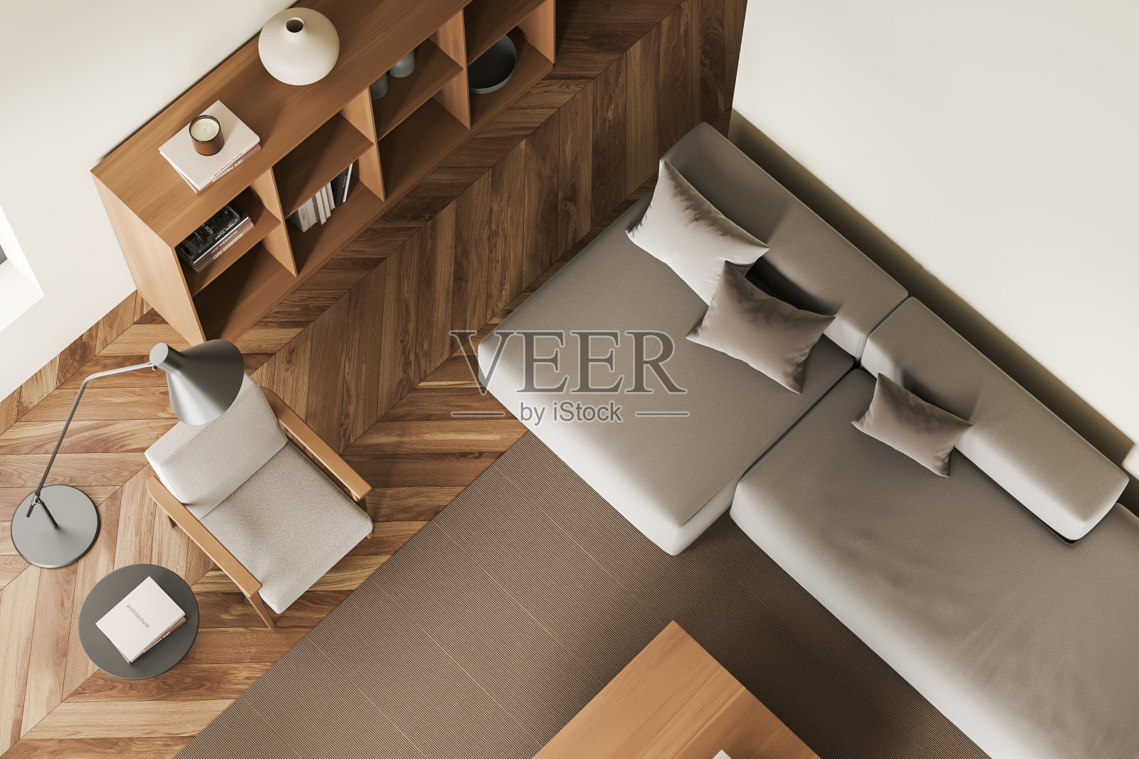 明亮的客厅内景,有扶手椅,沙发照片摄影图片