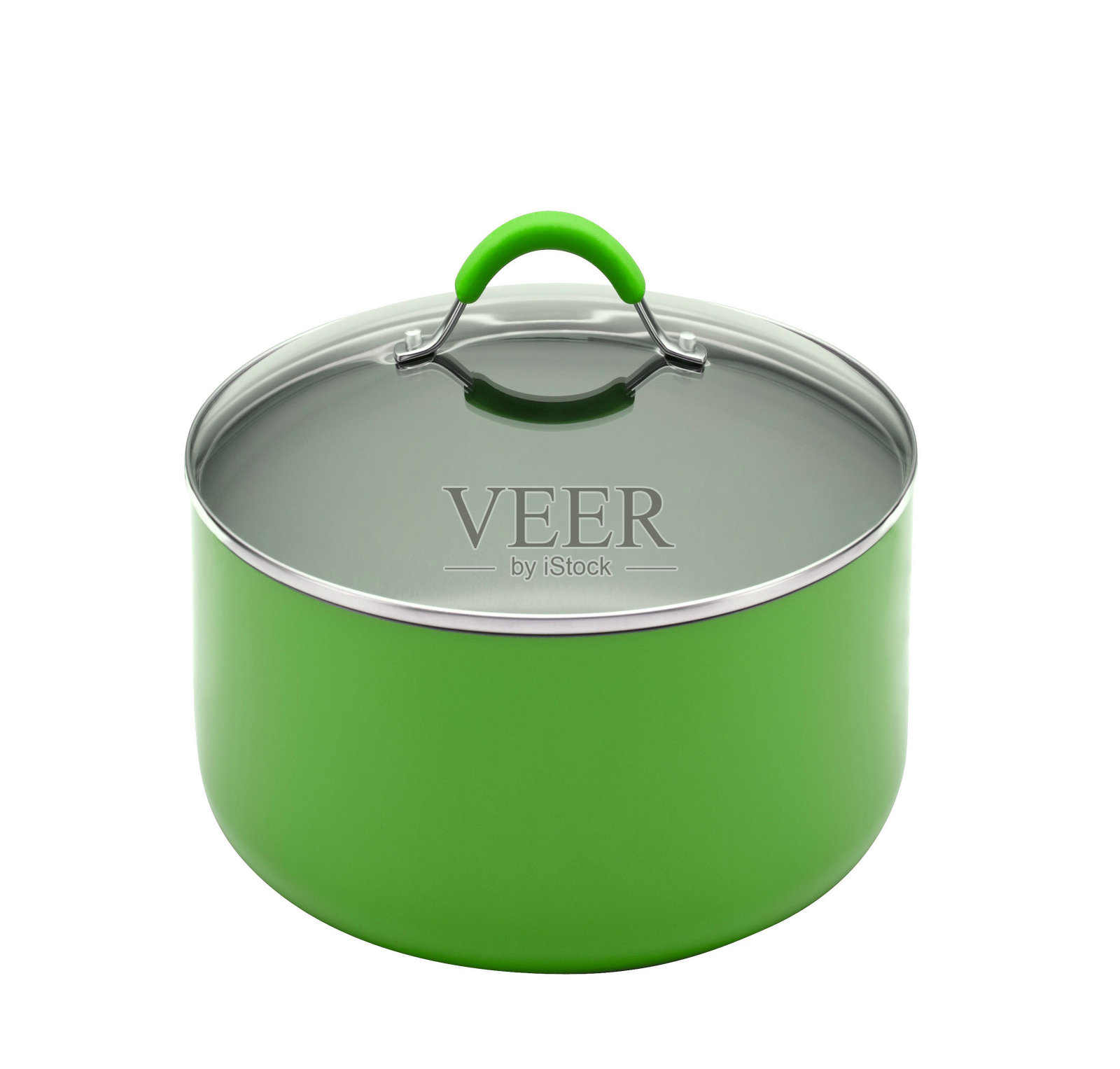 不锈钢锅隔离在一个白色照片摄影图片