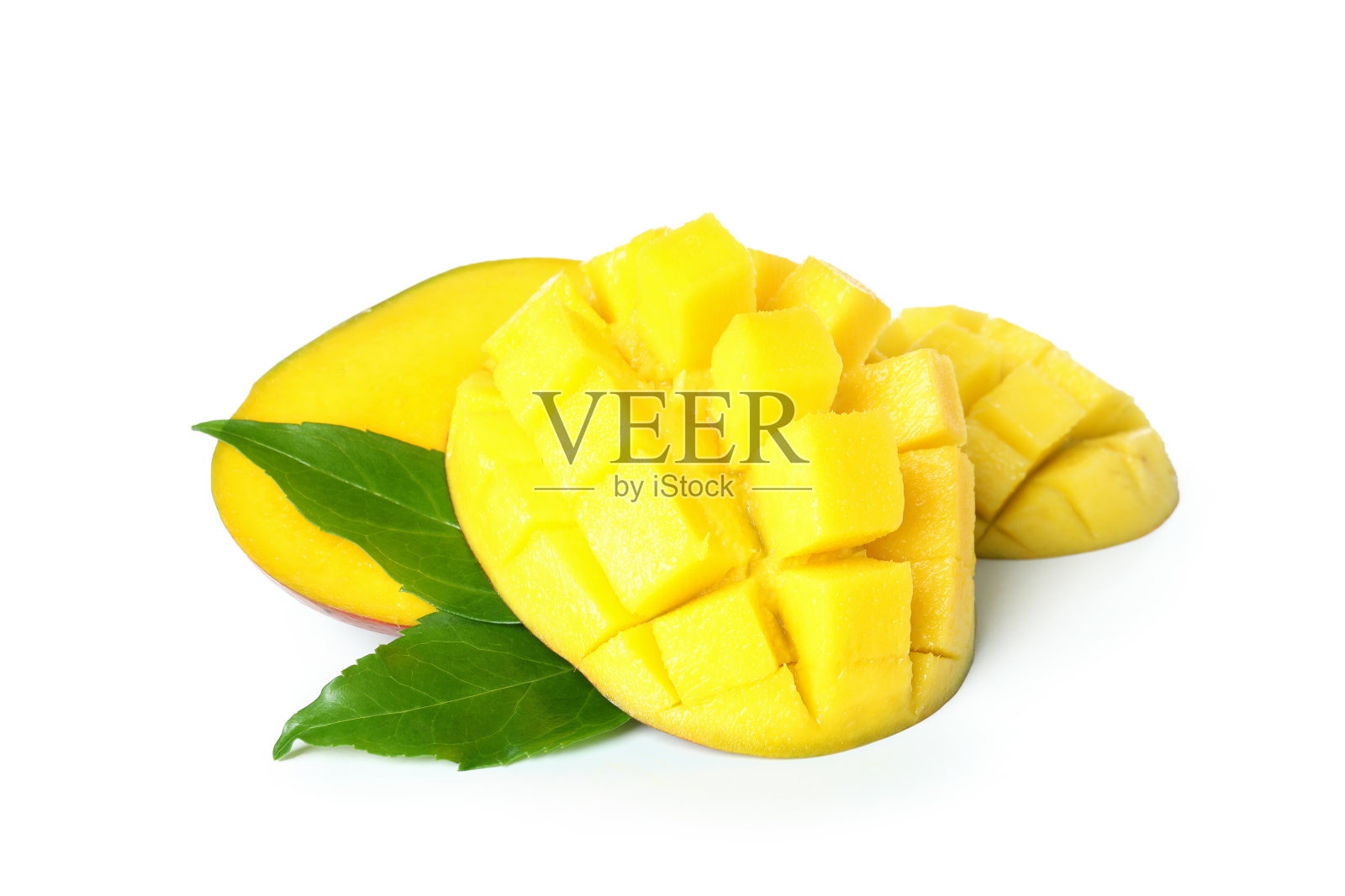 成熟的芒果果实孤立在白色背景上照片摄影图片