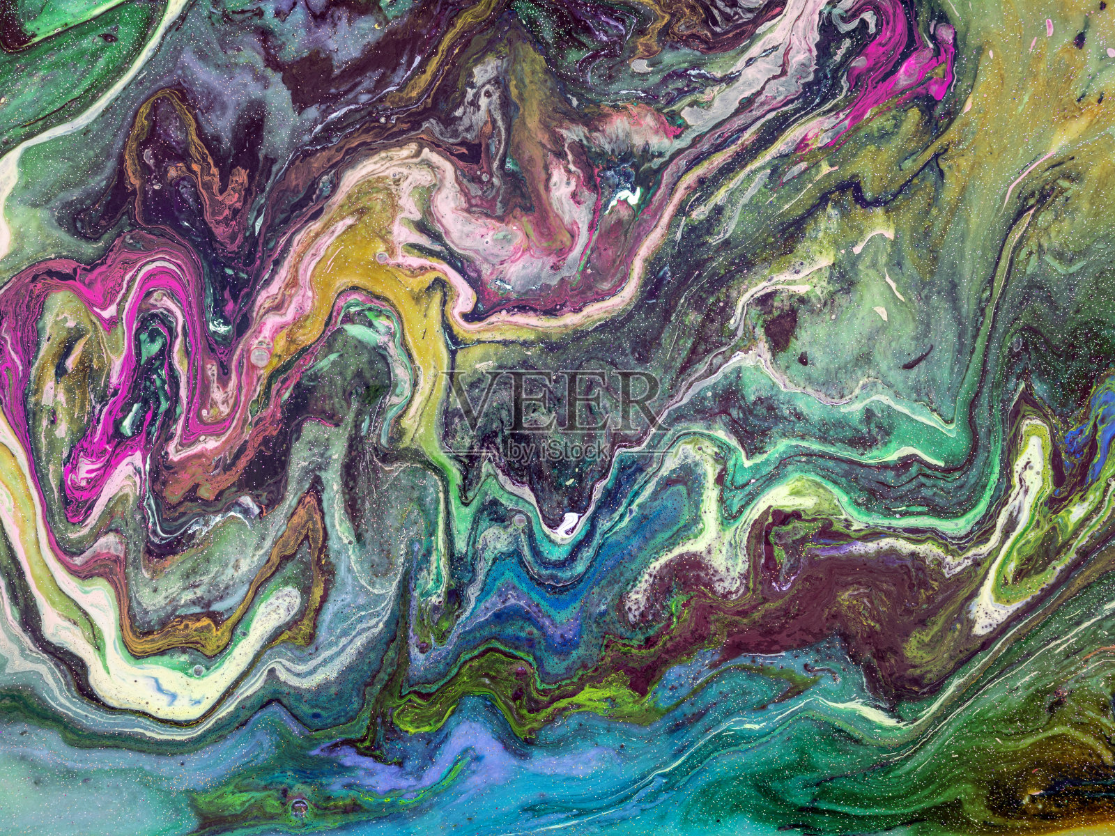 用充满活力和多样化颜色的油漆创建的纹理,为纹理和背景创建一个理想的彩色混合照片摄影图片