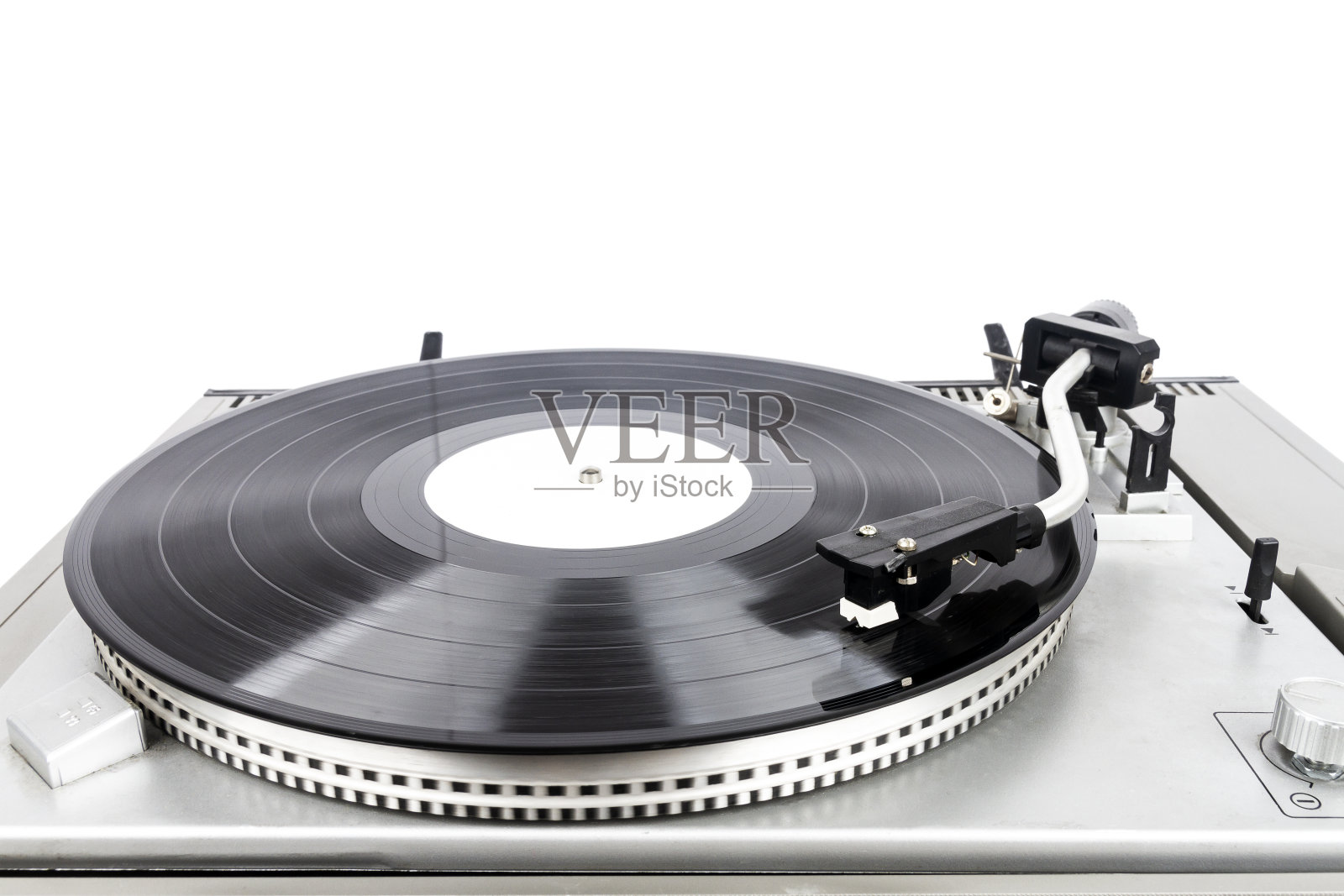 近距离观看老式的黑胶唱机照片摄影图片