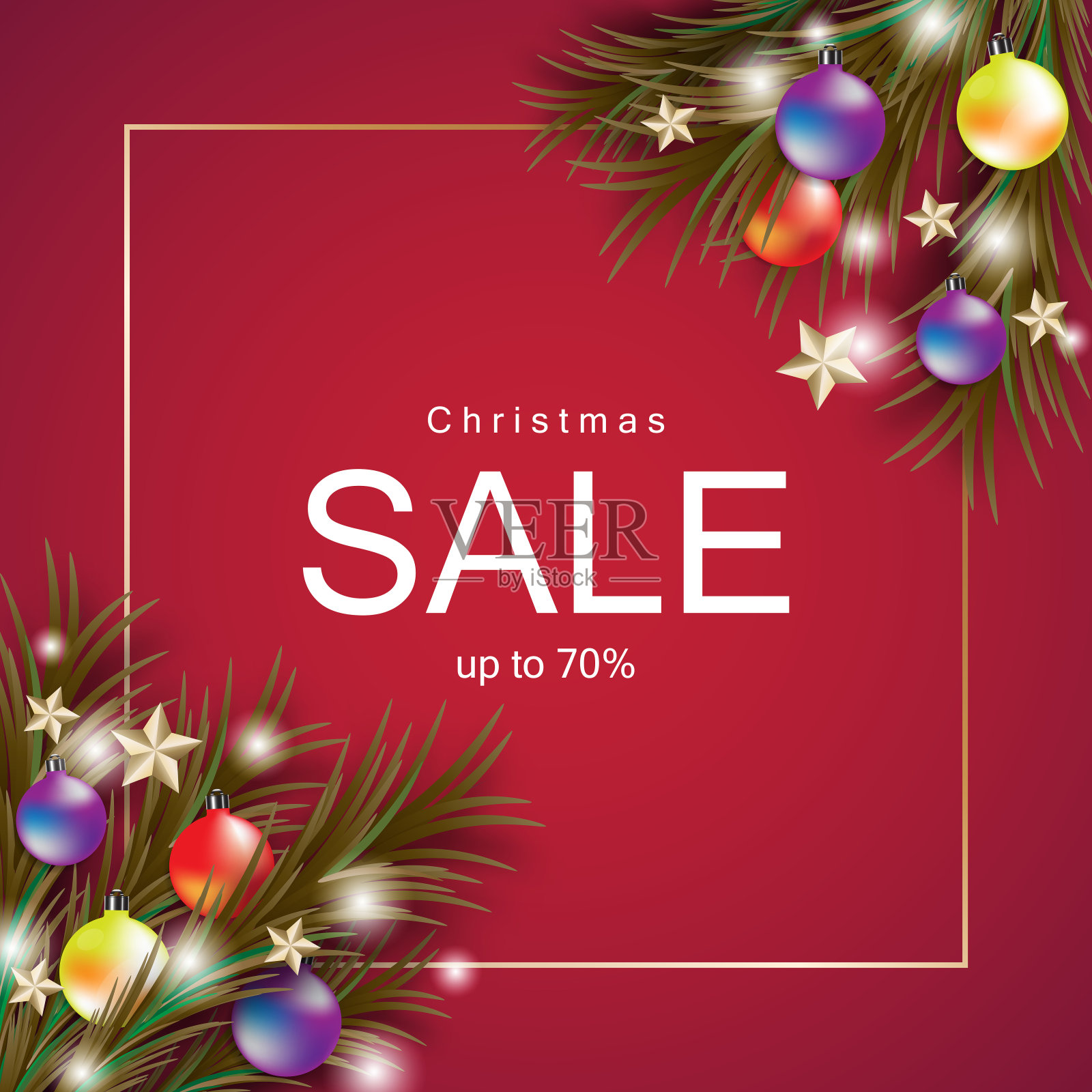 圣诞促销旗帜广场旗帜背景插画图片素材