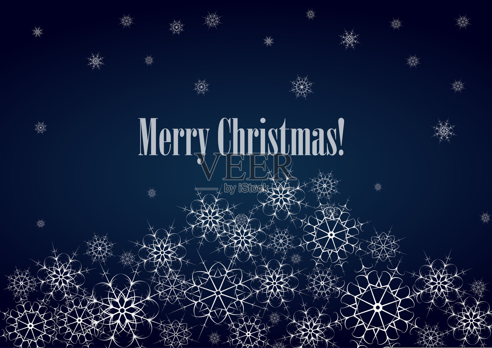 矢量雪堆由深蓝色背景上的雪花组成插画图片素材