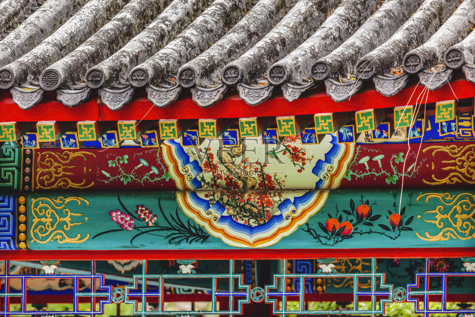 中国北京太阳庙红阁装饰照片摄影图片