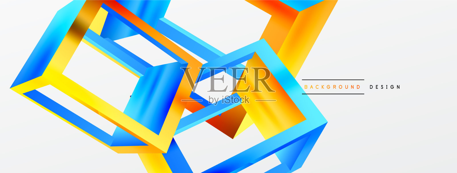 3d立方体形状几何背景流行插画图片素材