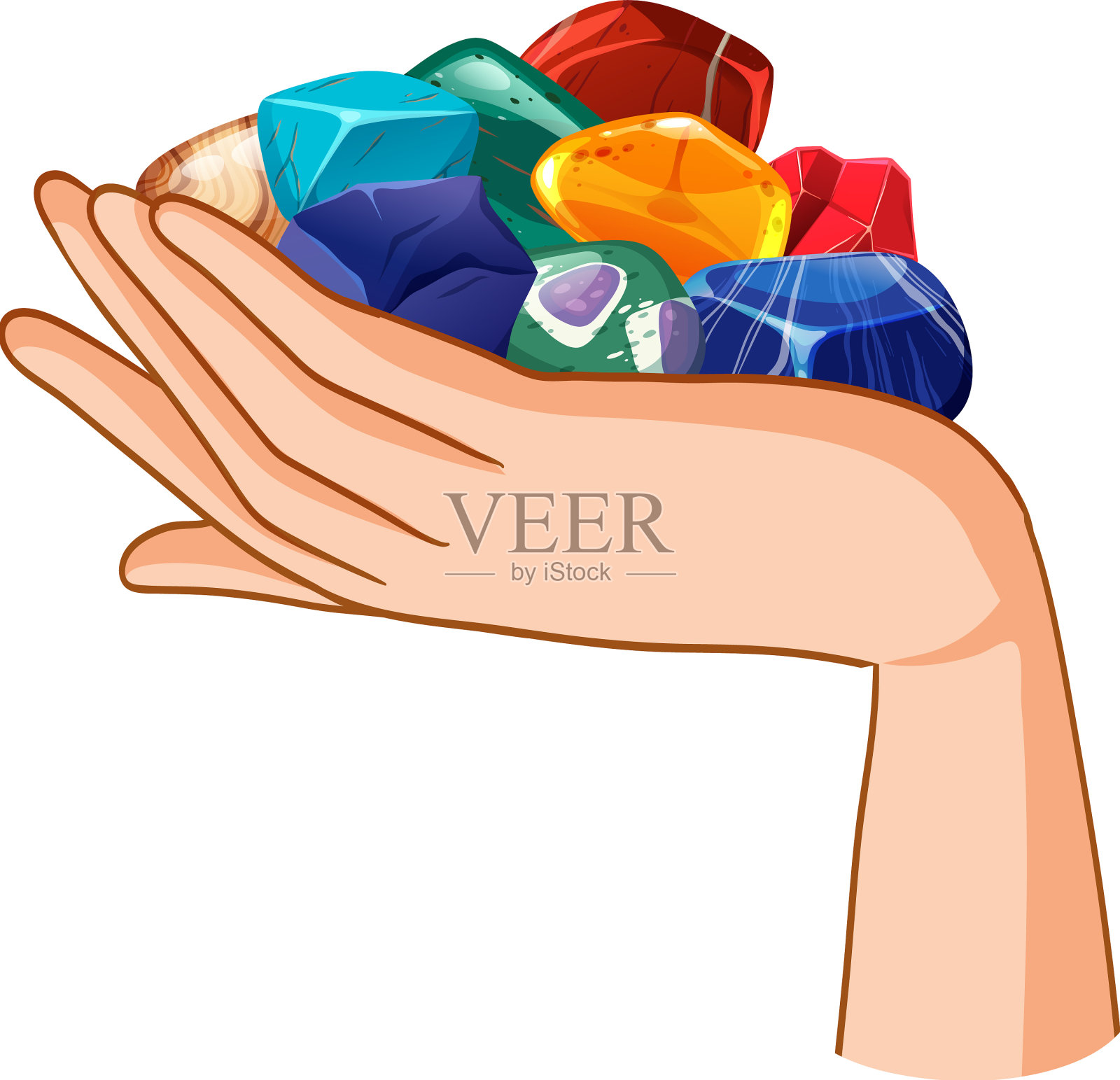 手里有一堆宝石设计元素图片