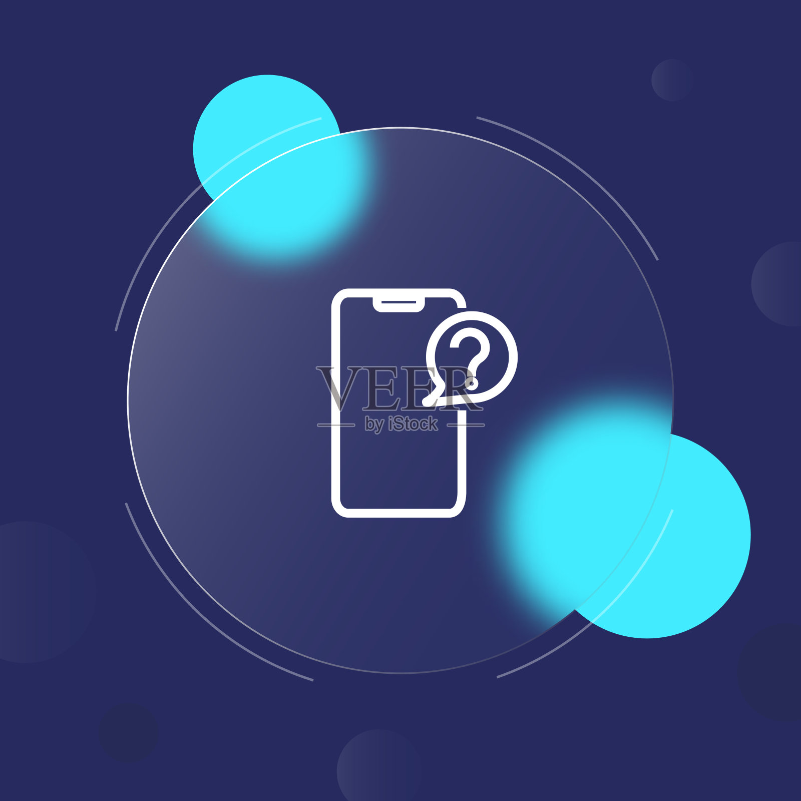 手机图标。信息、兴趣、问题、智能手机、业务、收入。手机的概念。Glassmorphism风格。矢量线图标的业务插画图片素材