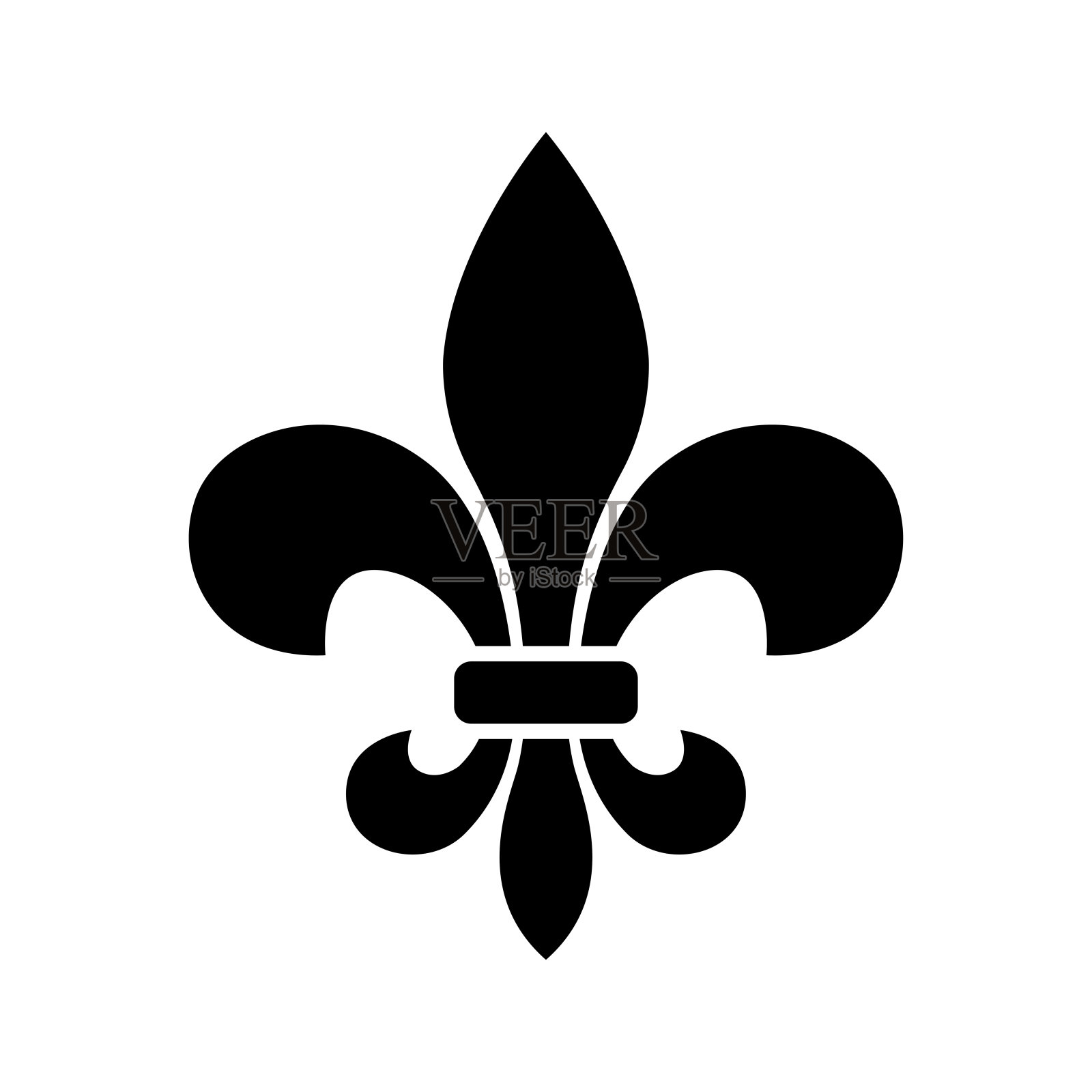 芙蓉德利斯-纹章图标矢量设计模板在白色背景插画图片素材