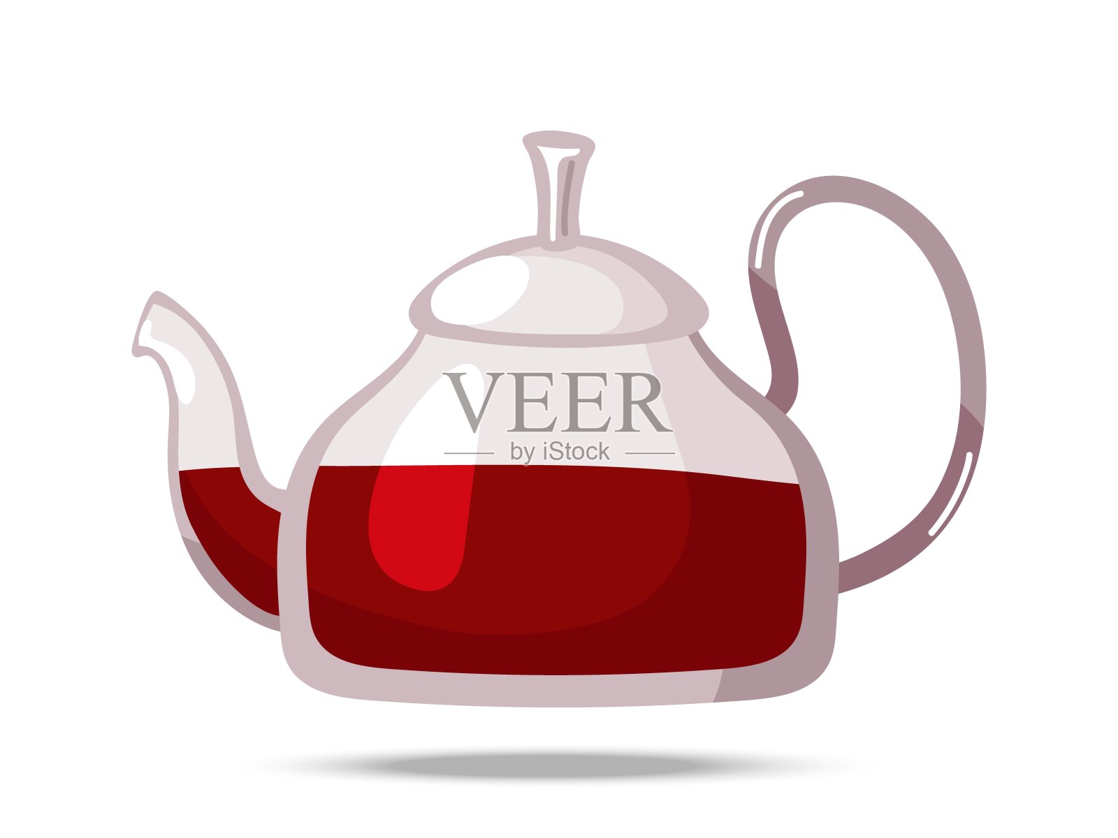 玻璃茶壶盛茶。用水壶冲泡的茶。手绘平面矢量插图在白色背景。厨房用具。茶党和茶时间的概念,横幅,网站,社交媒体,传单。设计元素图片