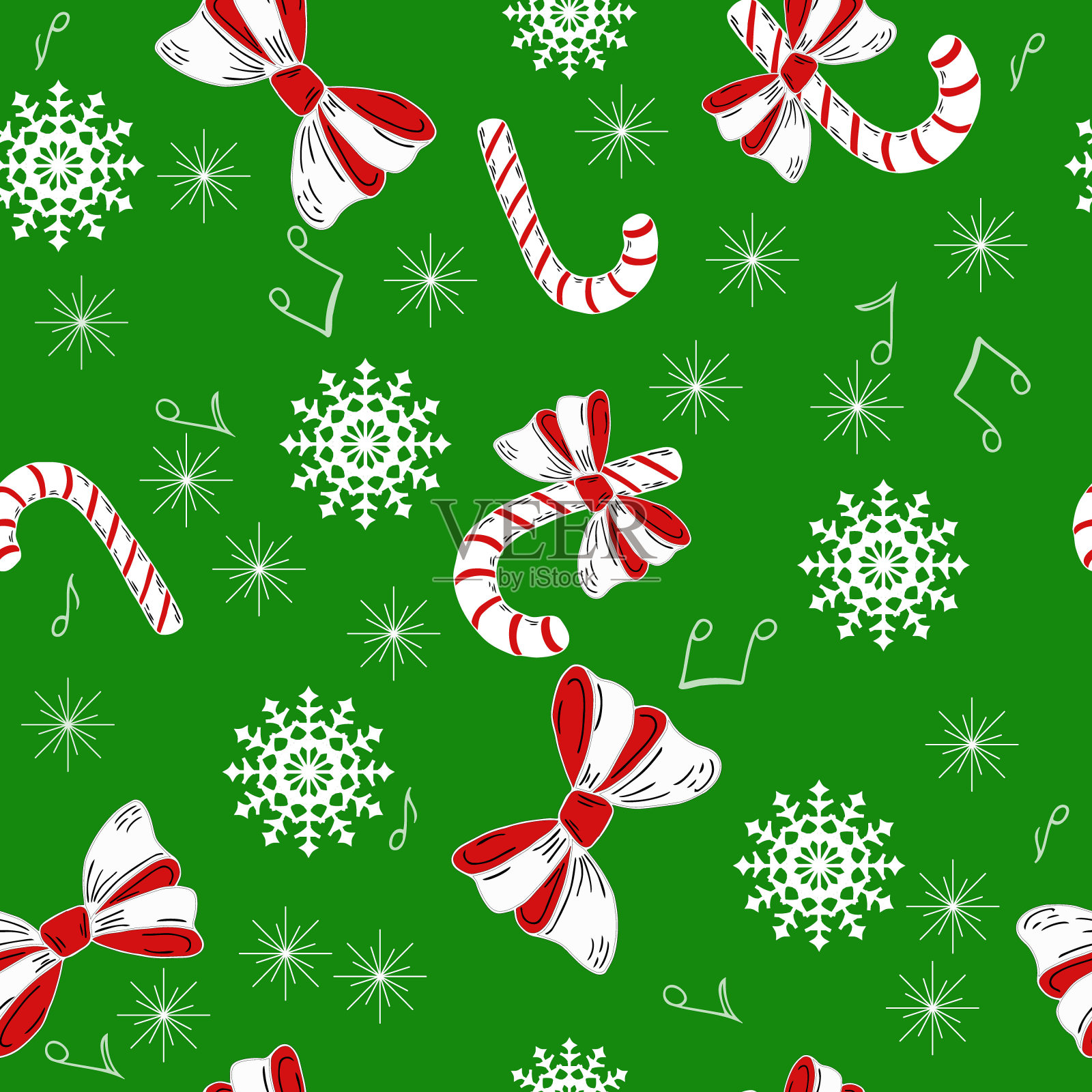 新年圣诞背景,无缝图案插画图片素材