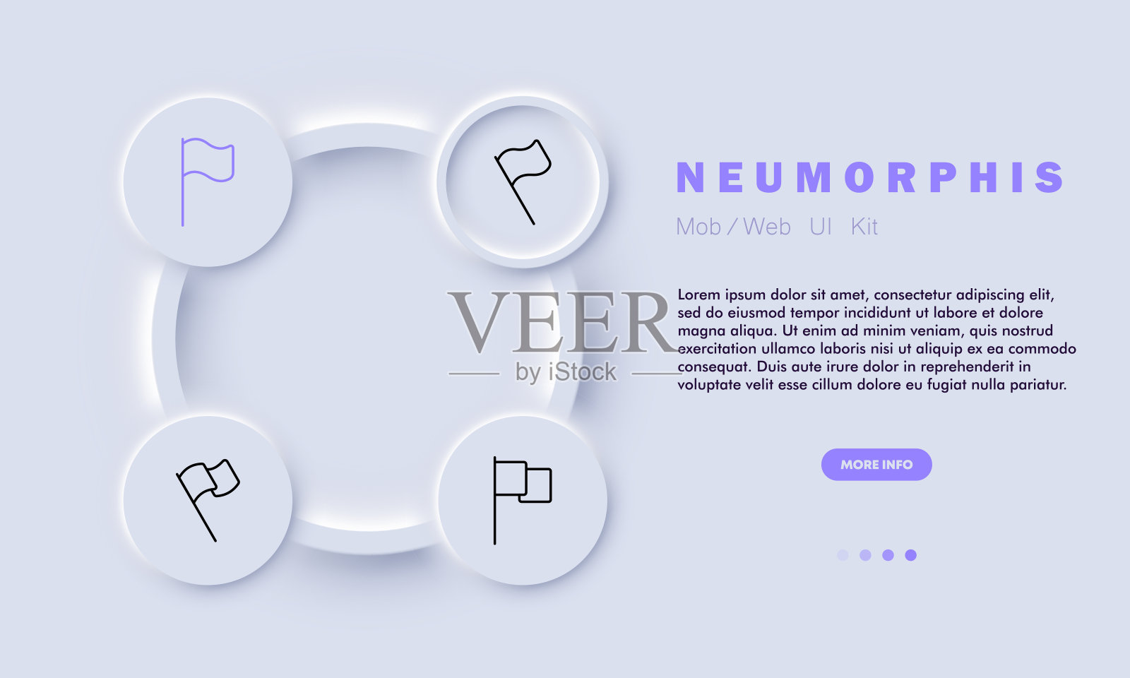 旗杆套图标。不同的横幅图标设置。矢量插图,军旗,成就旗。飘扬的旗帜和横幅。色彩的概念。新生变形样式。矢量线图标的业务和广告插画图片素材
