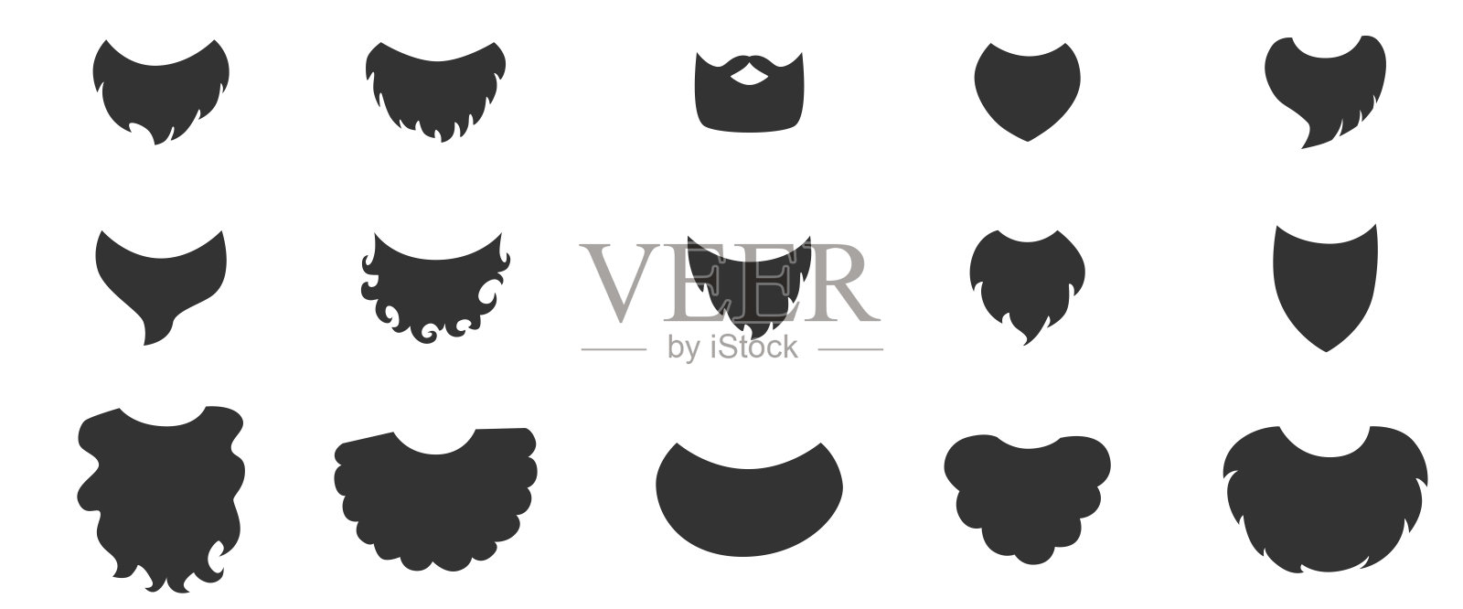 小胡子剪影。插画图片素材