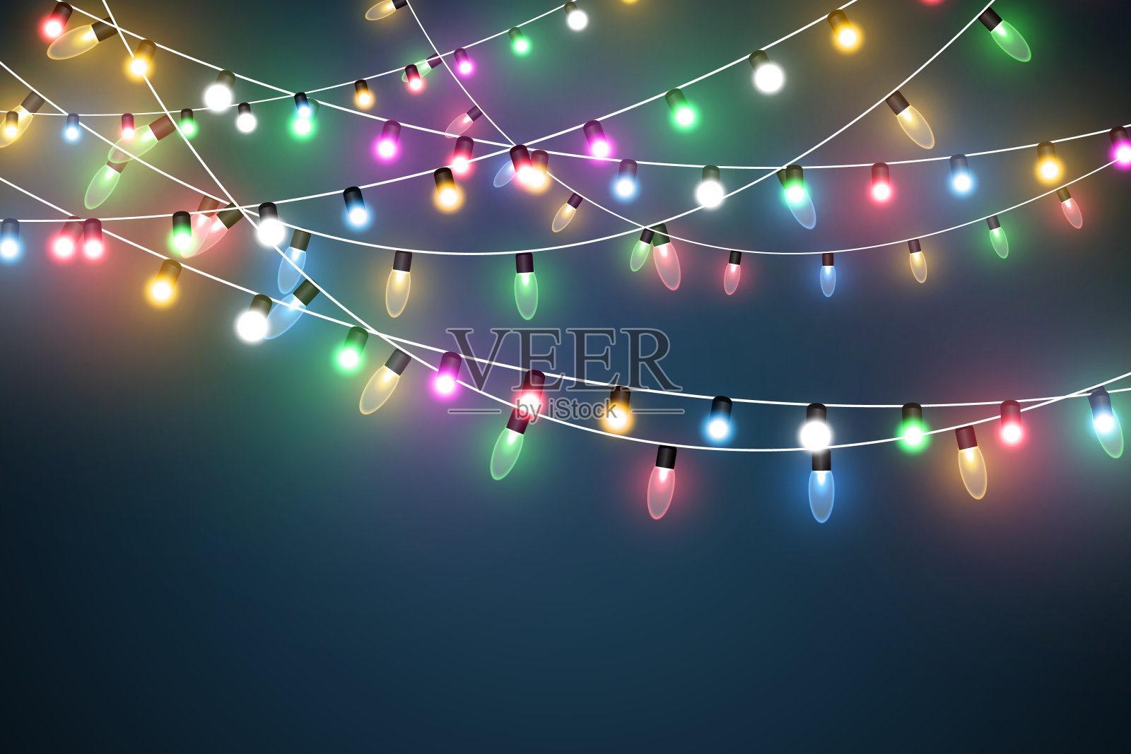 透明背景上的光花环的矢量插图。插画图片素材