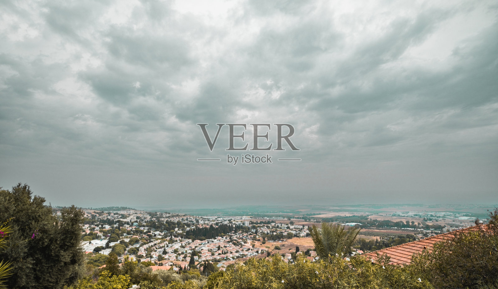 以色列罗什皮纳村鸟瞰图照片摄影图片