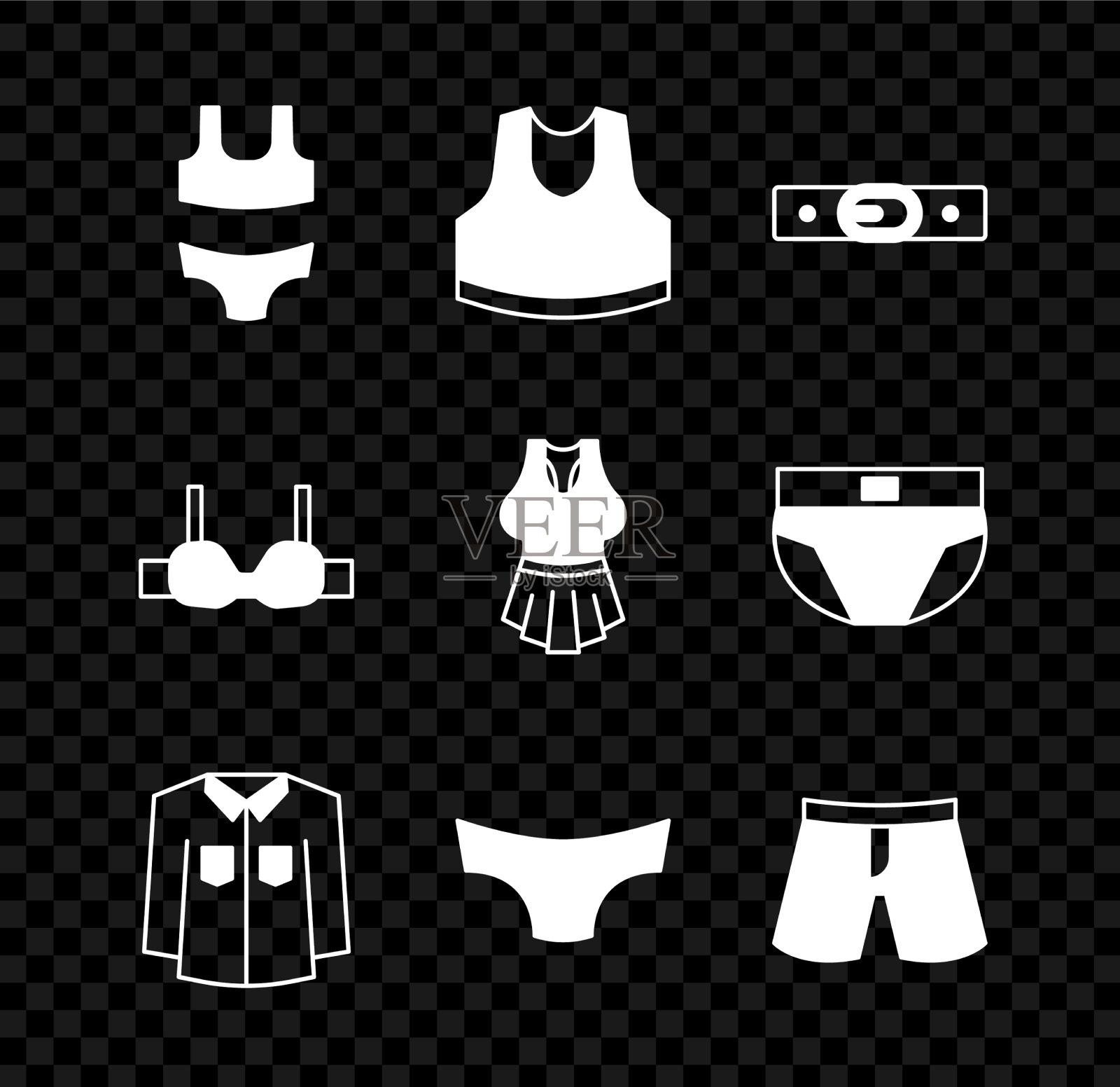 套装泳衣汗衫腰带衬衫男士图标素材