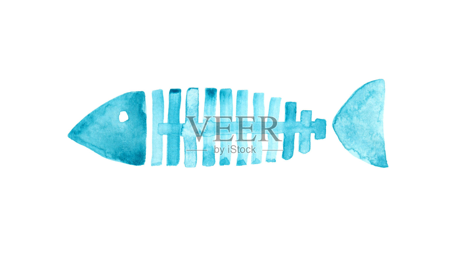 蓝色的鱼插画图片素材