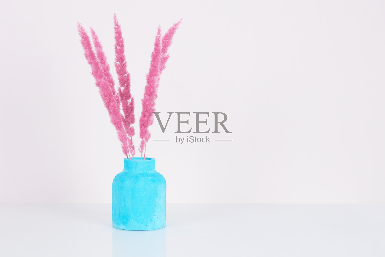 花瓶里的干花。照片摄影图片