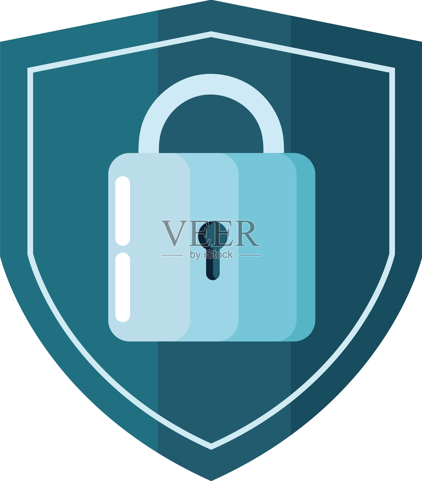 在护盾上锁好挂锁设计元素图片