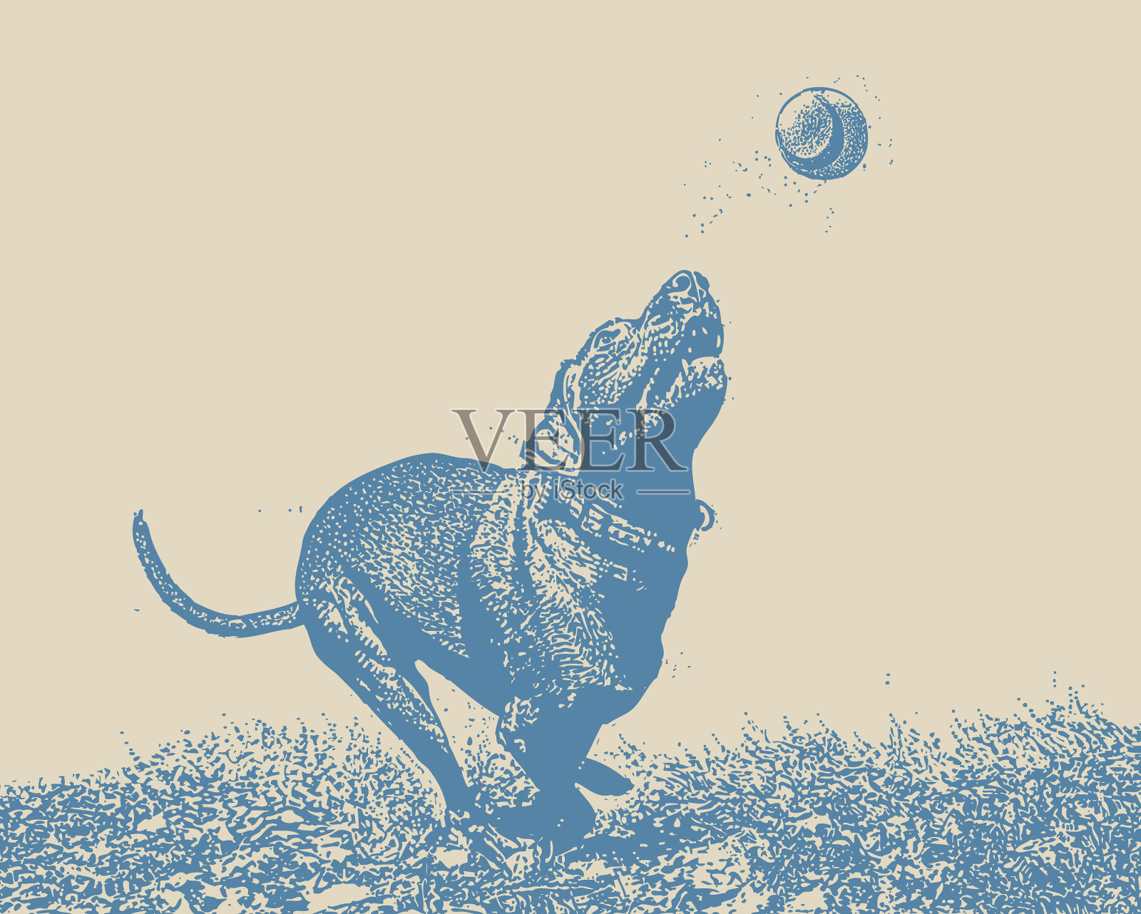 狗在追球插画图片素材