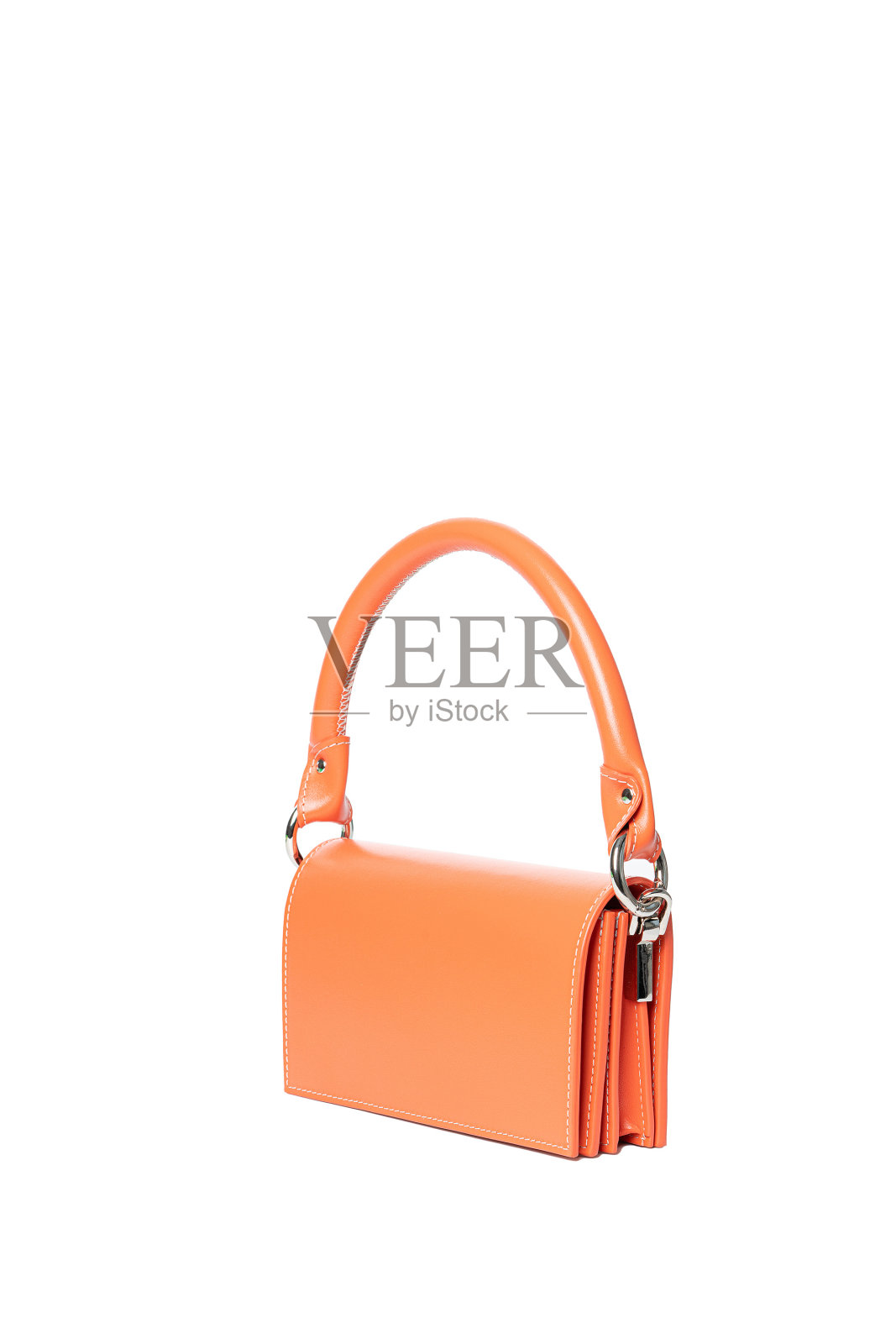 白色孤立背景上的小女人皮包照片摄影图片