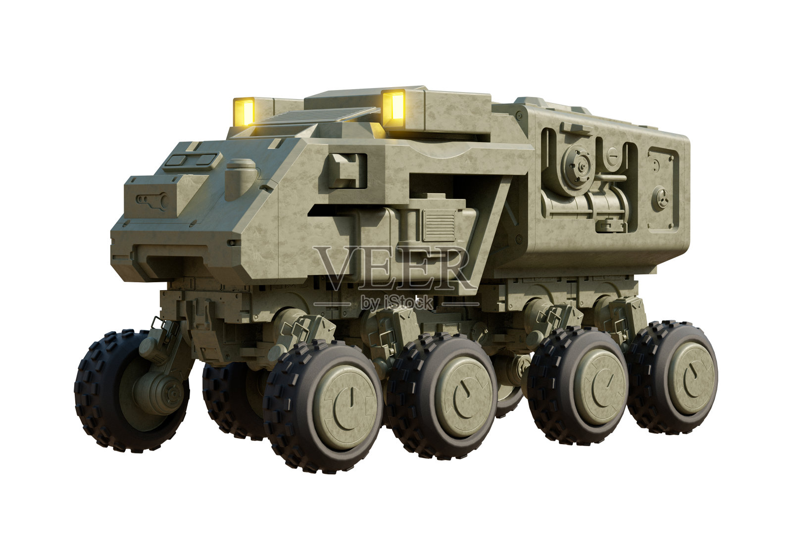 漫游者空间飞行器科学探索孤立在白色背景。太空探险未来交通照片摄影图片