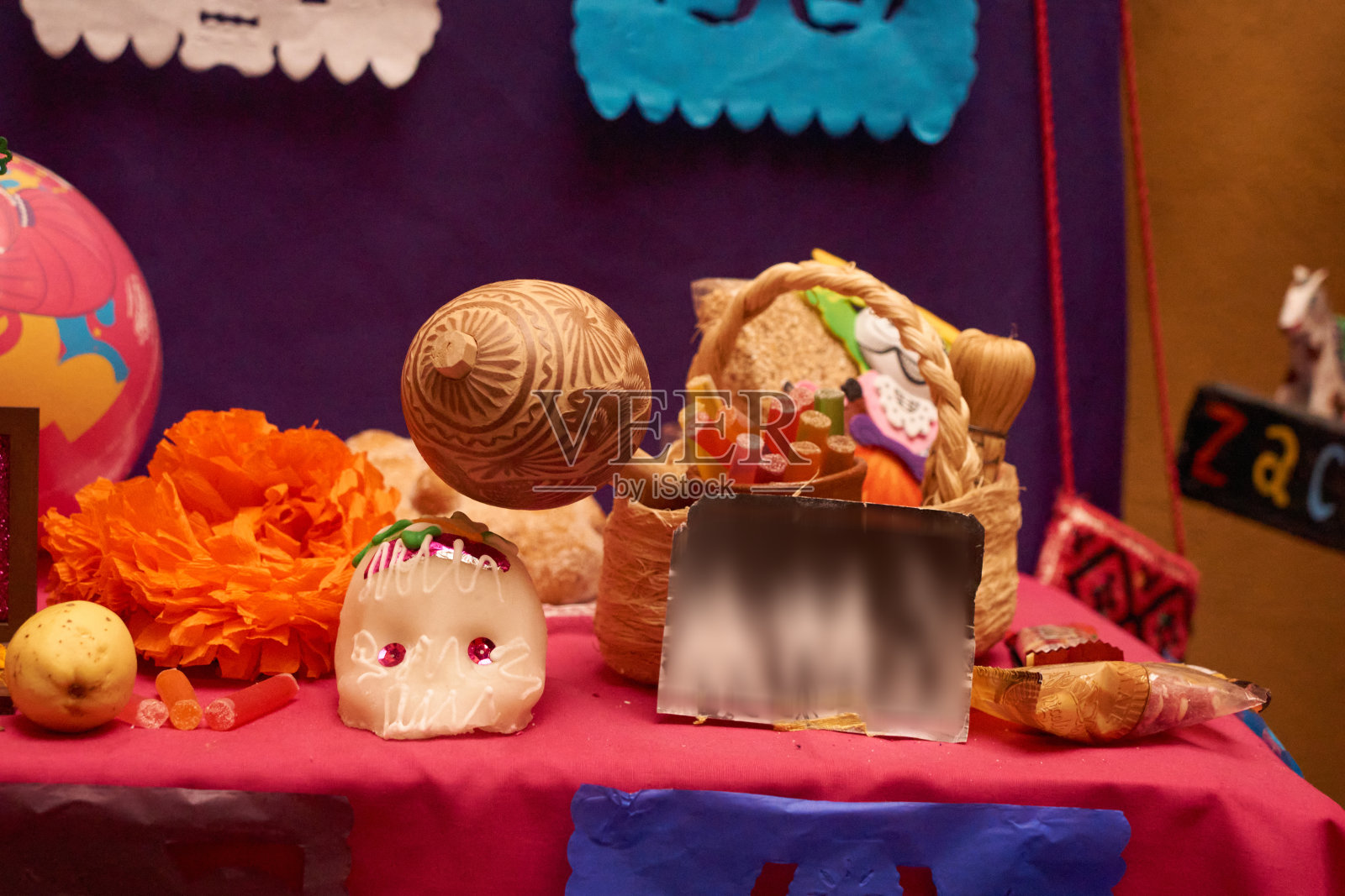 墨西哥中部的亡灵节祭品照片摄影图片