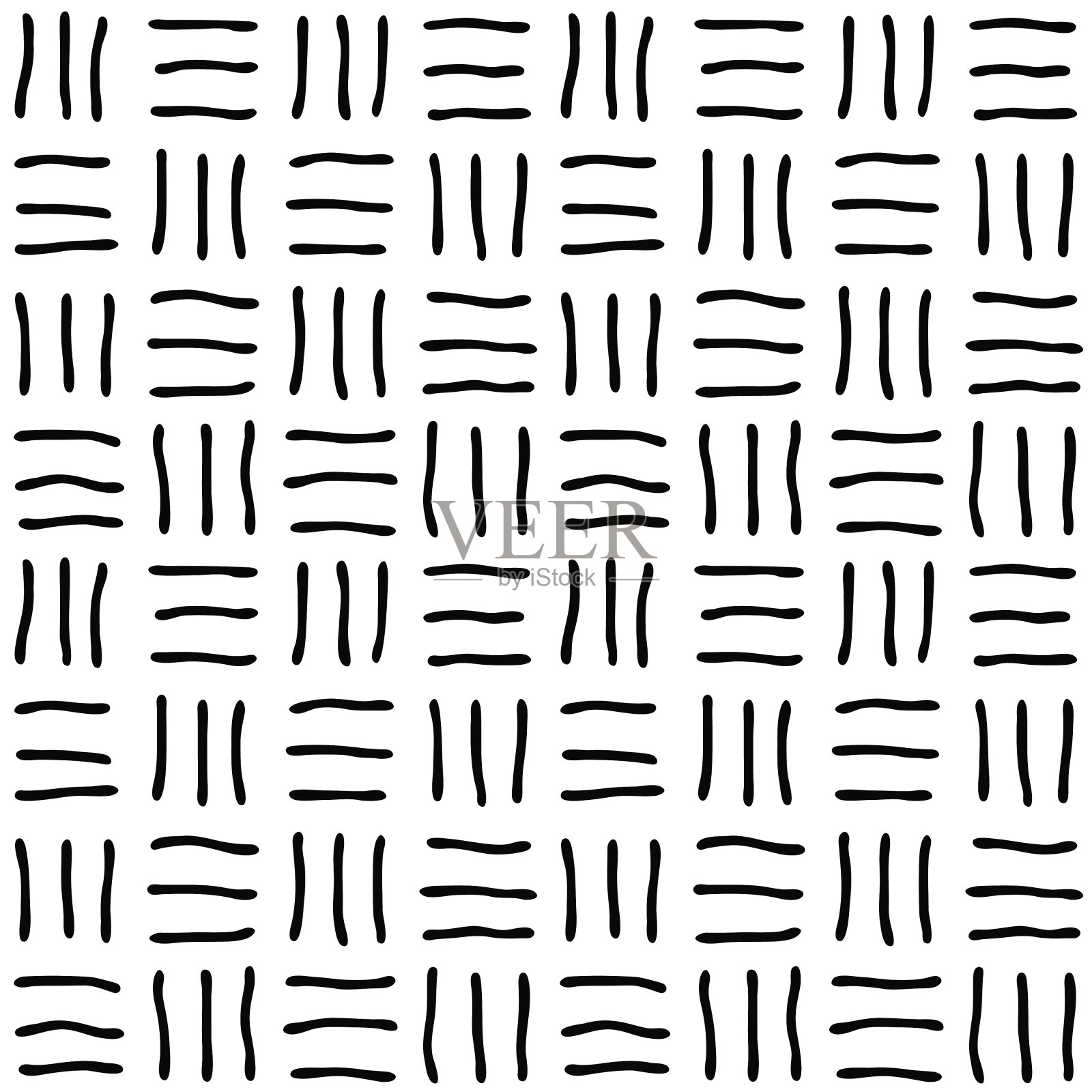 无缝的图案,黑线,白底破折号插画图片素材