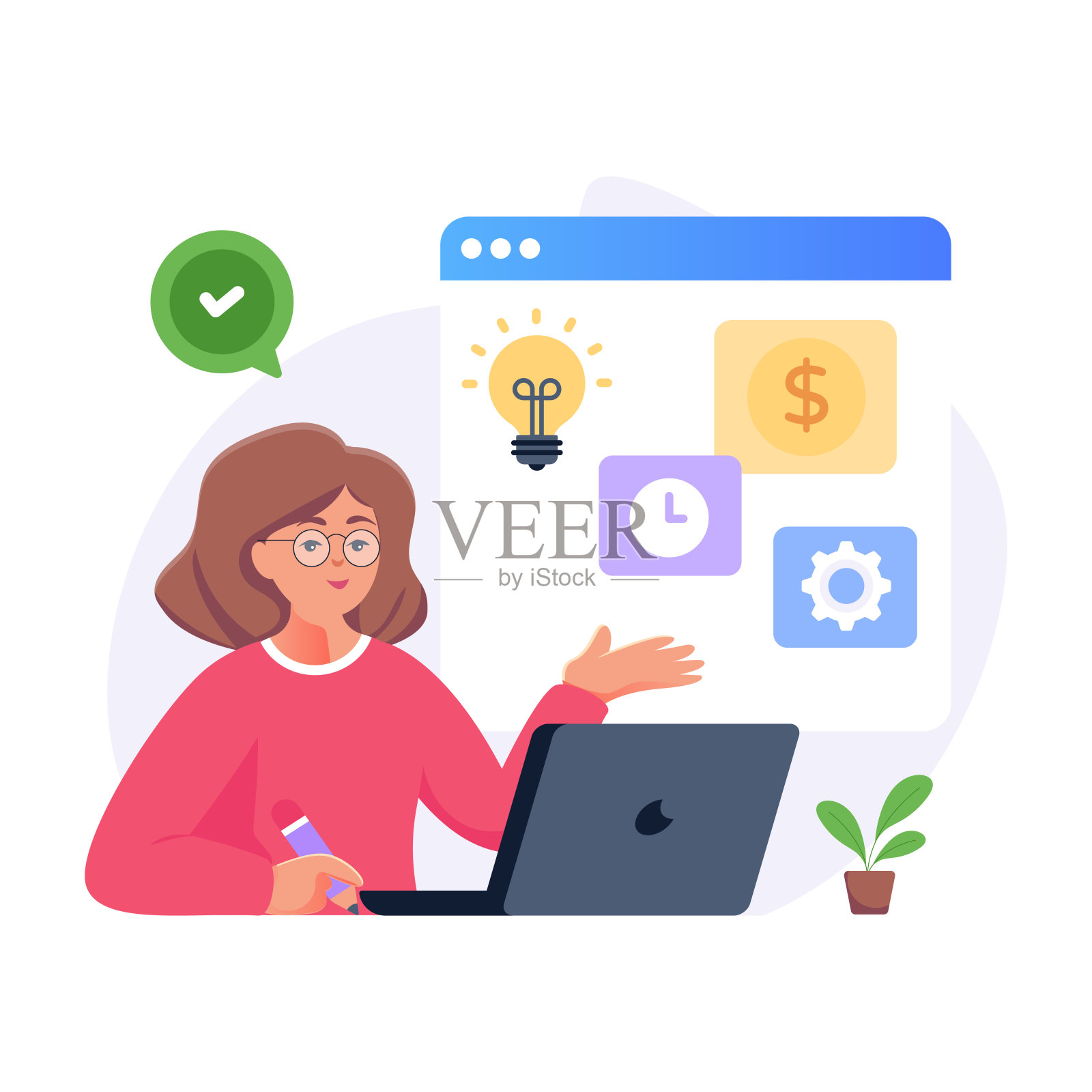 下载时髦的扁平商业管理插图插画图片素材