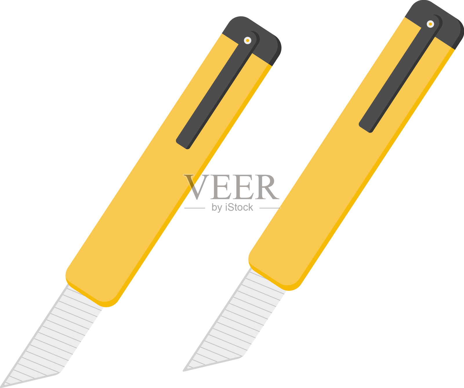 白色背景下的黄色手术刀设计元素图片