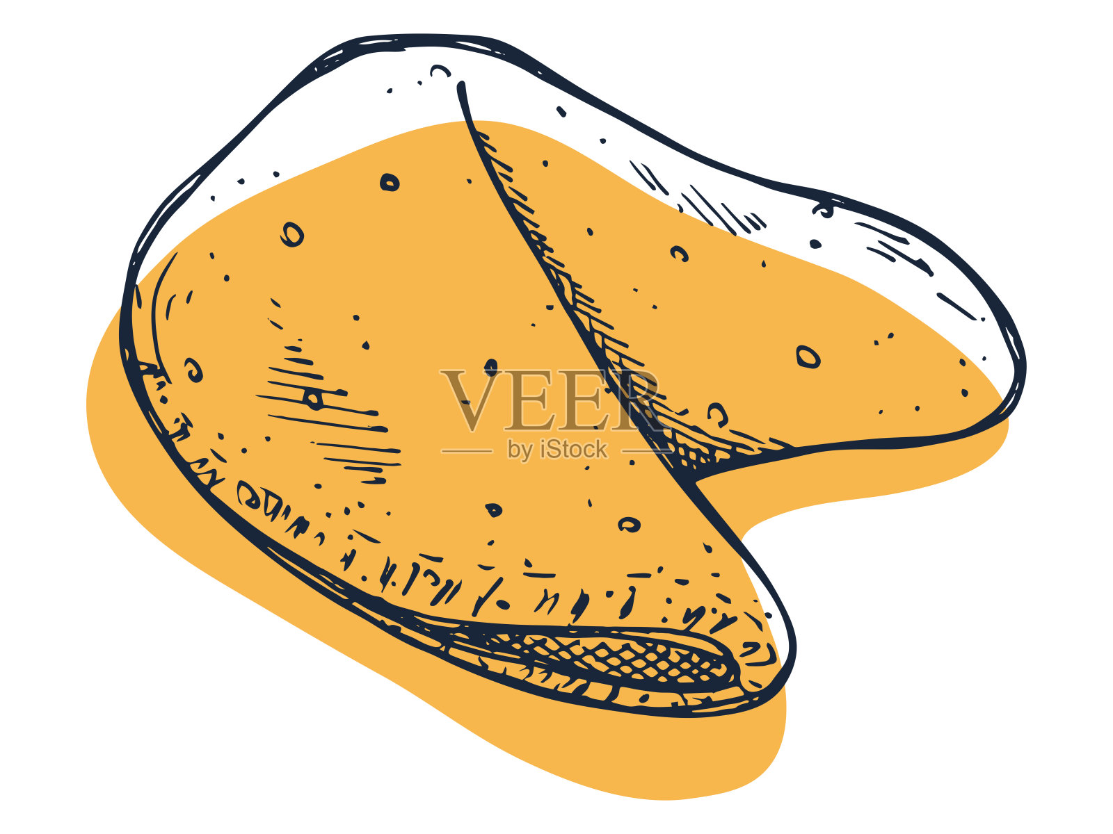 手绘中国幸运饼干剪纸插画图片素材