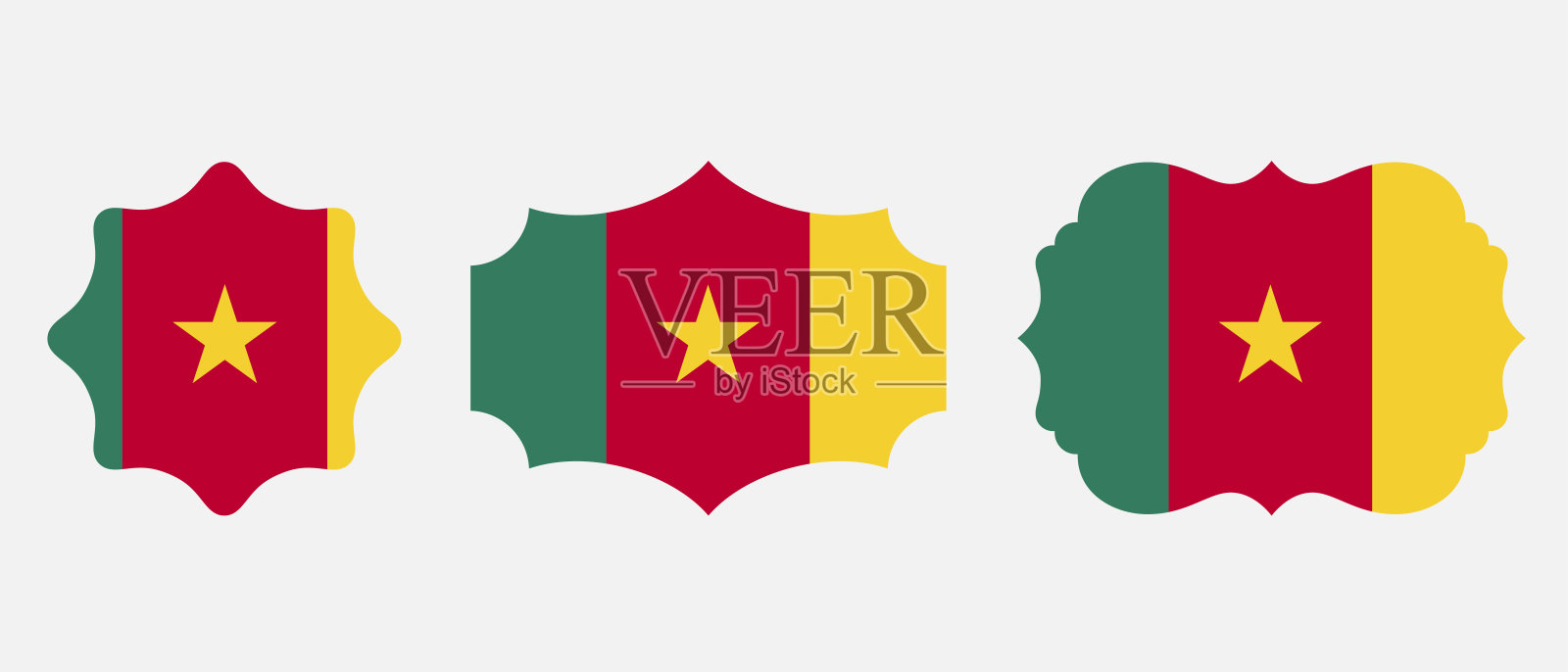 喀麦隆国旗图标。Web图标设置。图标集合平面。简单的插画图片素材