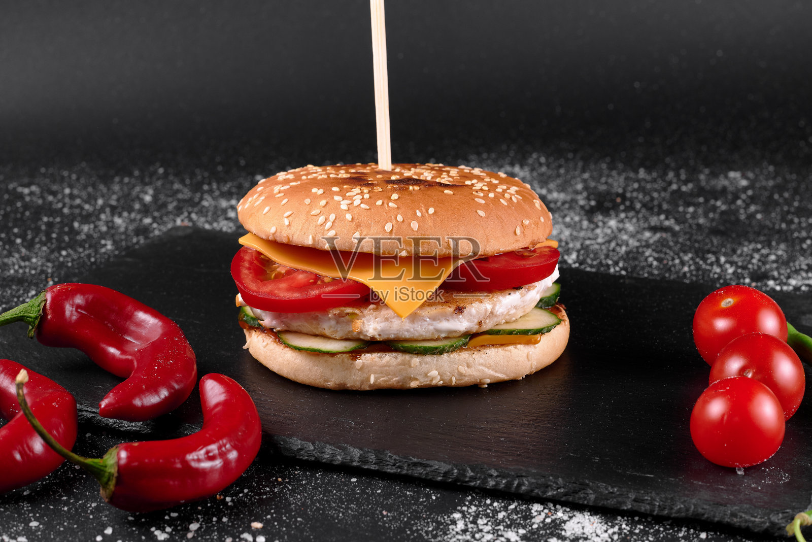 黑板上的汉堡照片照片摄影图片