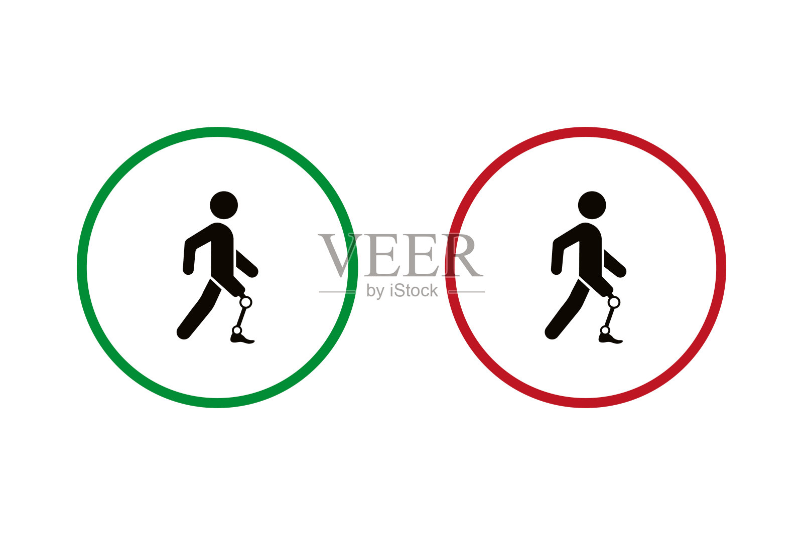 戴假肢的那个人插画图片素材